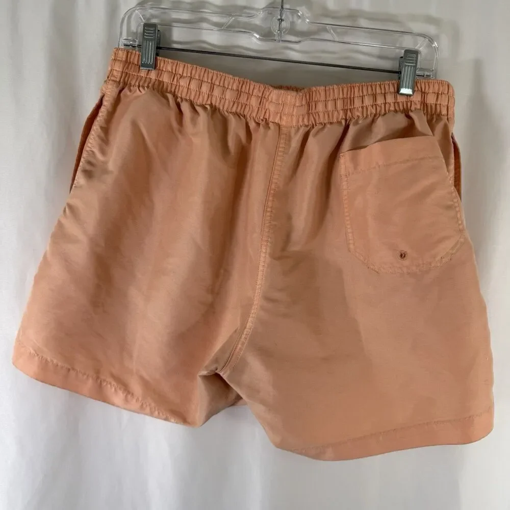 Chubbies Shorts Men's XL Cream Orange Drawstring Pull On Pockets Unlined